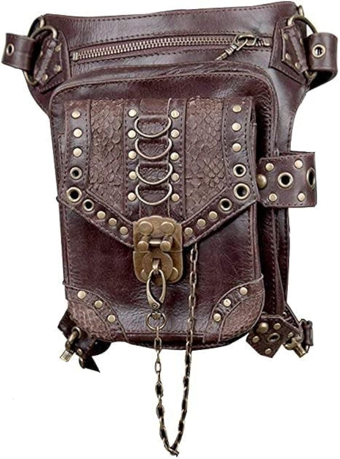 Ro Rox Edison Holster Moon Borsa per Fondina anca in Ecopelle Steampunk Unisex