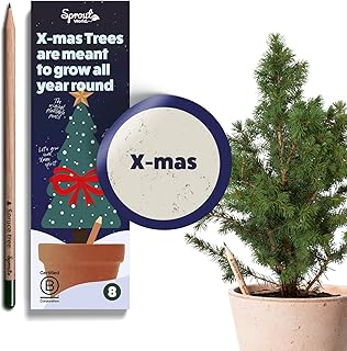 SproutWorld Plantable Pencils | Xmas Edition | Wood-Cased | Pre-Sharpened | HB Wooden Pencils with Assortment of Winter-Themed Seeds | Christmas Gift, Xmas Stocking Filler | 8 Pack