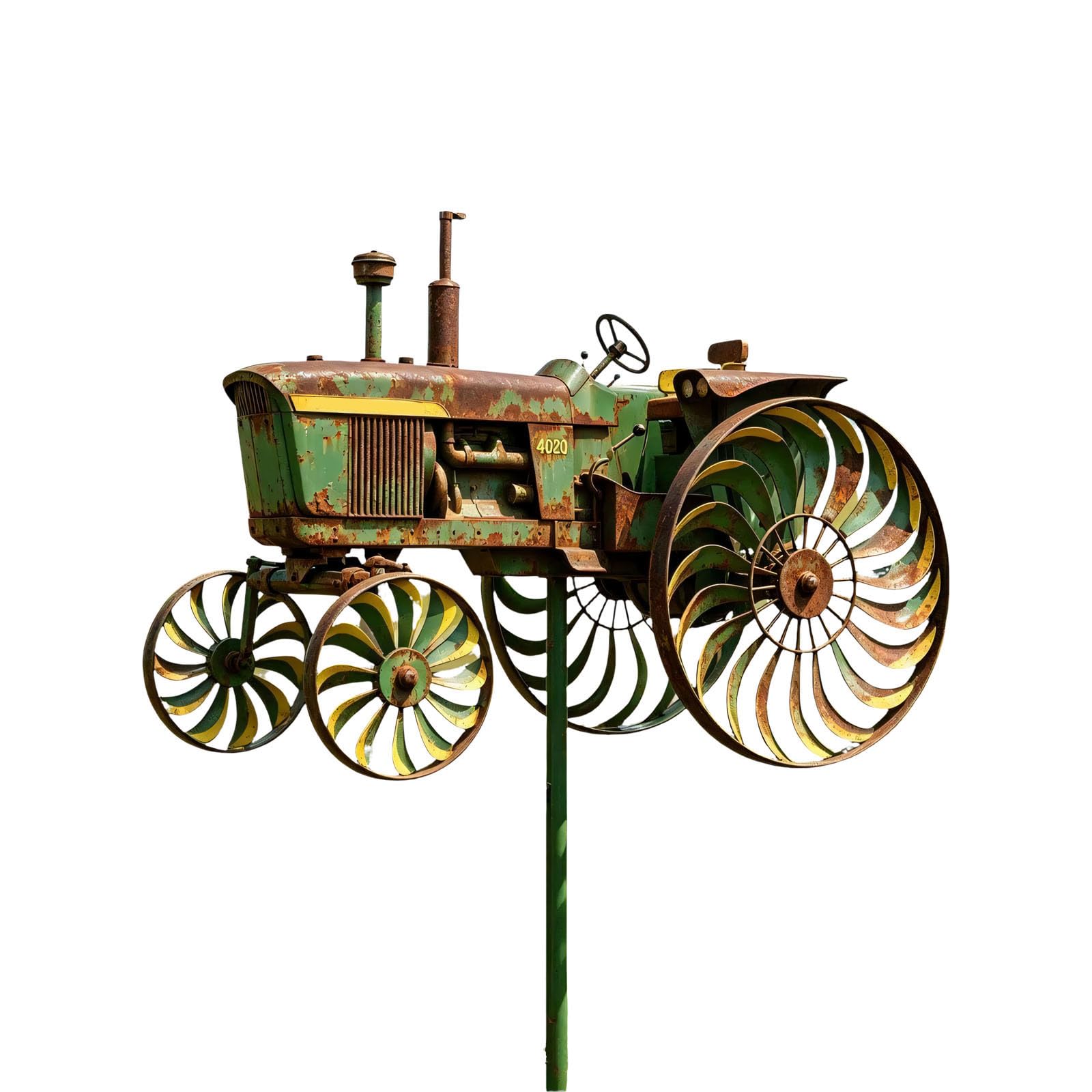 Aged Look Farm Equipment Windmill Outdoor Art Featuring Sturdy Iron Construction Large Antique Windmill Decor