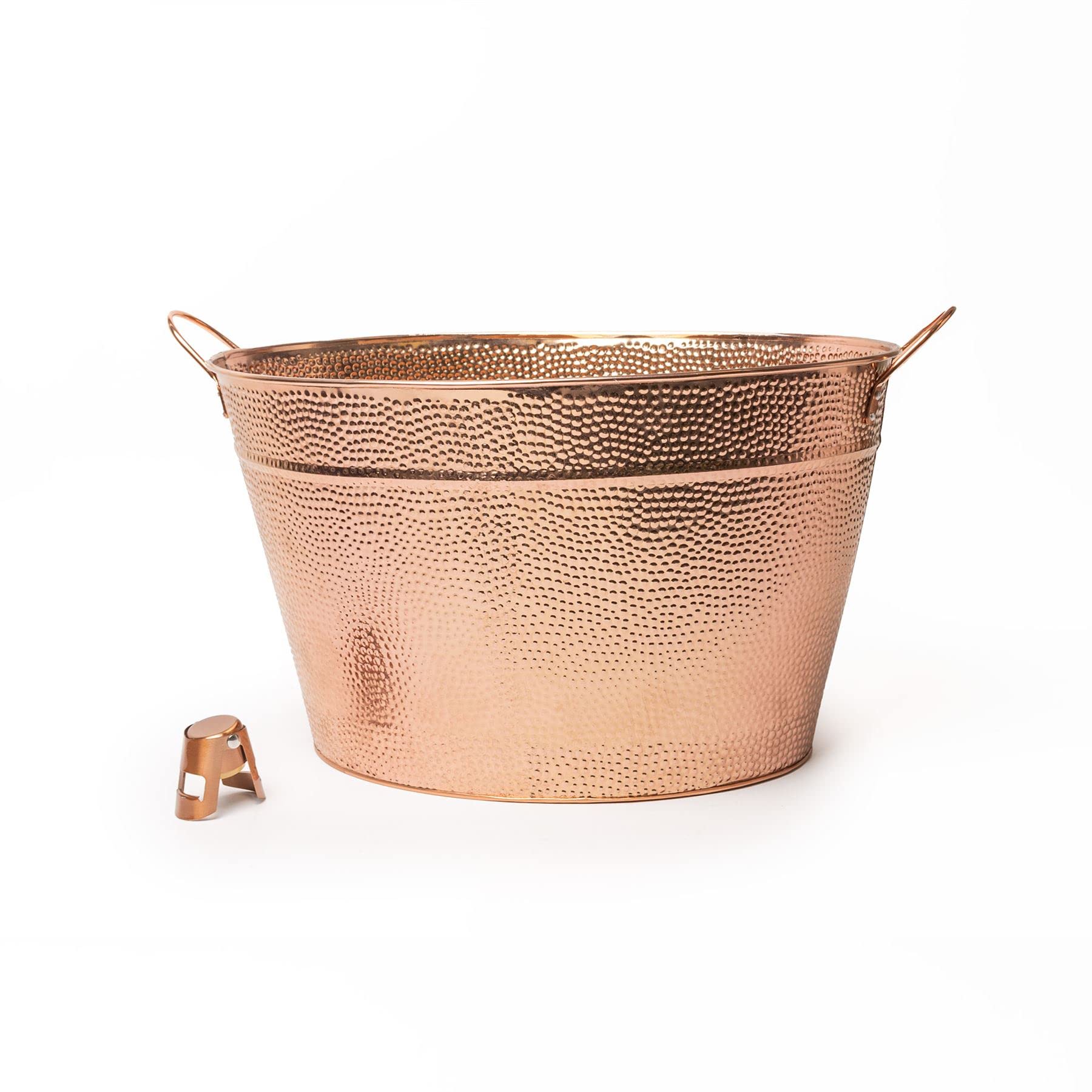 Barcraft Copper Finish Champagne Bucket And Stopper Set