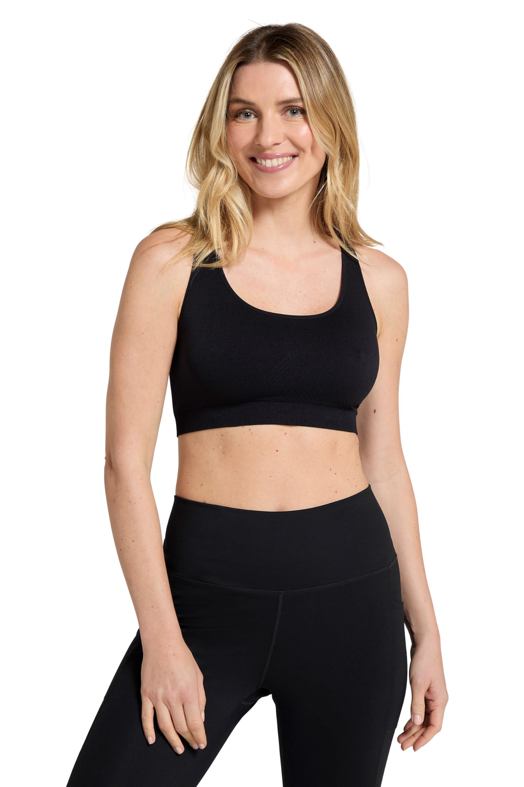 Antibacterial Seamless Womens Bra - Stretchable, Antichafe Ladies Sports Bra, Racer Back, Lightweight & Support Bra -for Running, Gym, Sports, Fitness