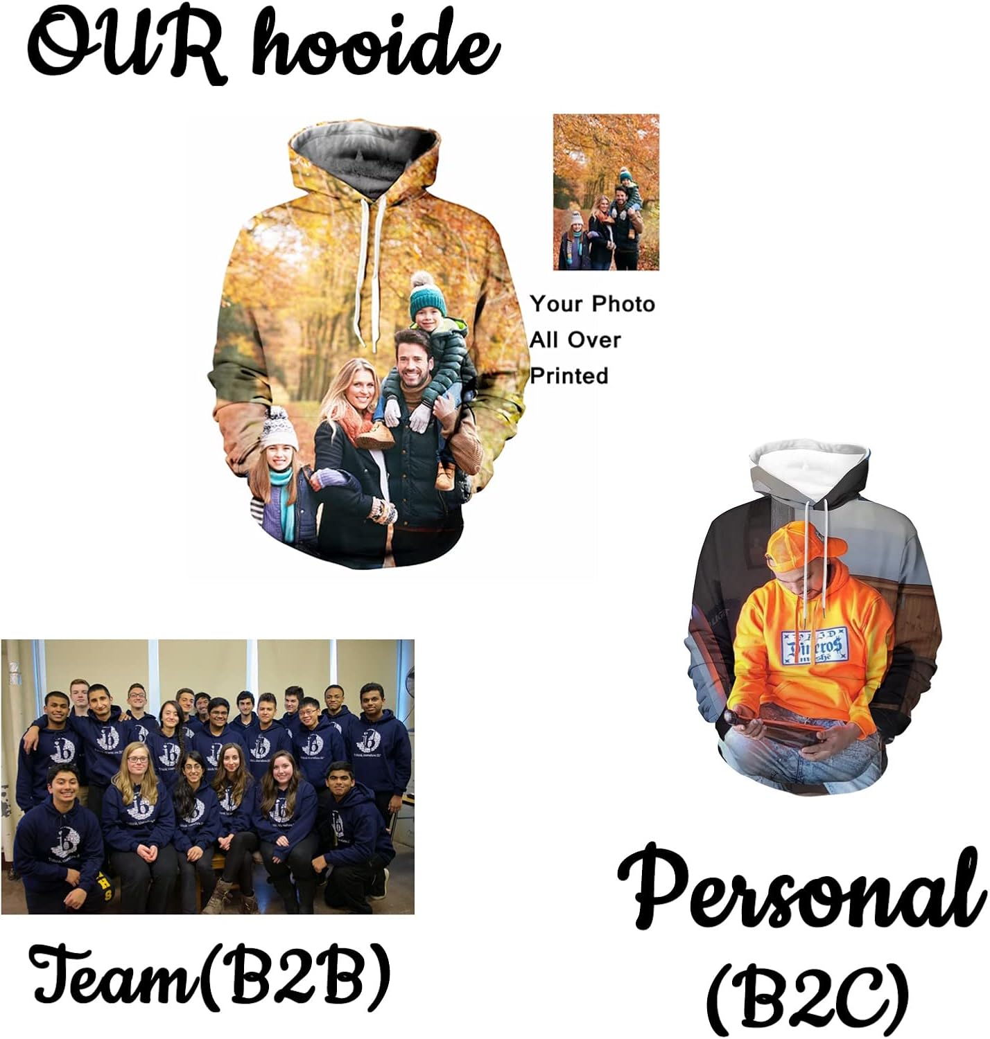 Custom Hoodies Print hoodie with Pocket for Men Women Kid DIY Design Your Own Personalized Pullover hoodie gifts - Image 3