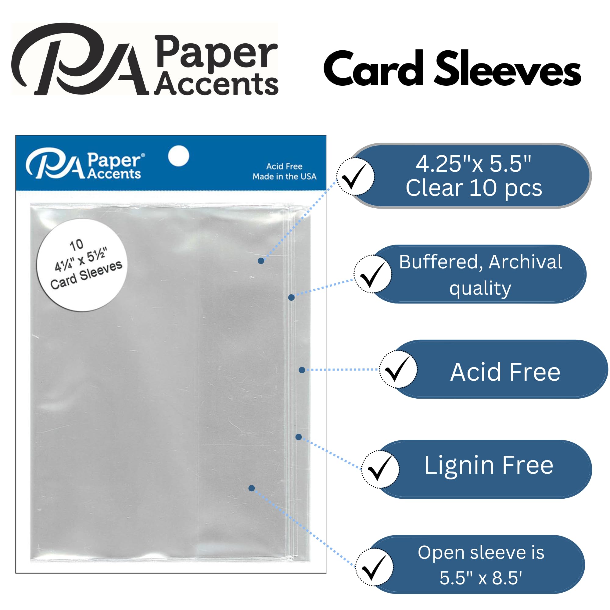 Amazon.com: Card Sleeves 4.25x5.5 10pc Clear : Office Products