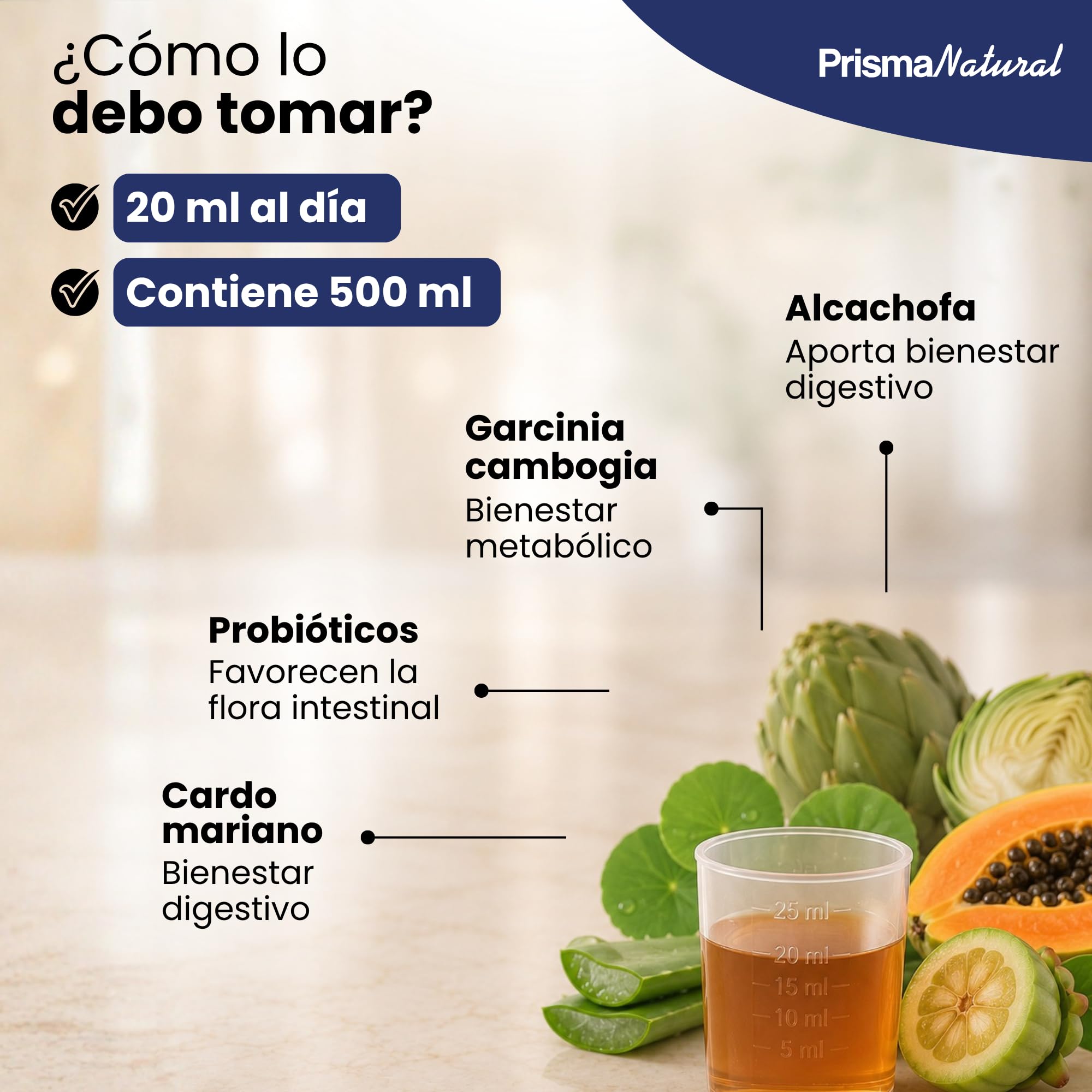 Prisma Natural - RETO25 DÍAS - la retención de Líquidos y Grasas, efecto Detox Drenante y Probióticos