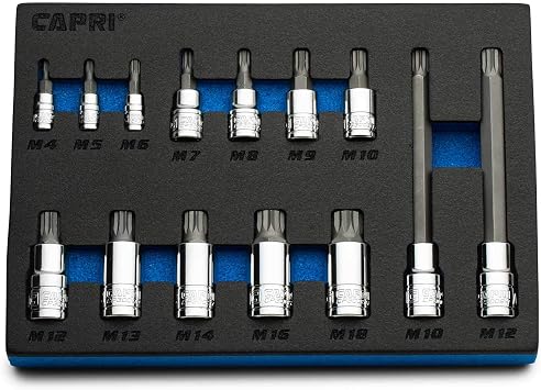 Capri Tools XZN Triple Square Bit Socket Set, 14-Piece XZN Bit Set/Master