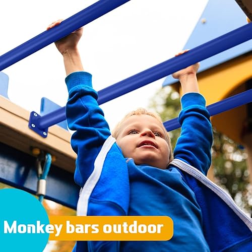 Miniatura 4 de Dunzy Paquete de 12 Barras para Monkey Bars Accesorios para Columpios Varillas Peldaños de Escalera para Juegos Kit de Herrajes Barras de Mono