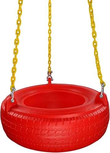 Swing Set Stuff Inc. Columpio plástico del neumático con la cadena revestida y el balanceo del neumático del patio de la etiqueta engomada del