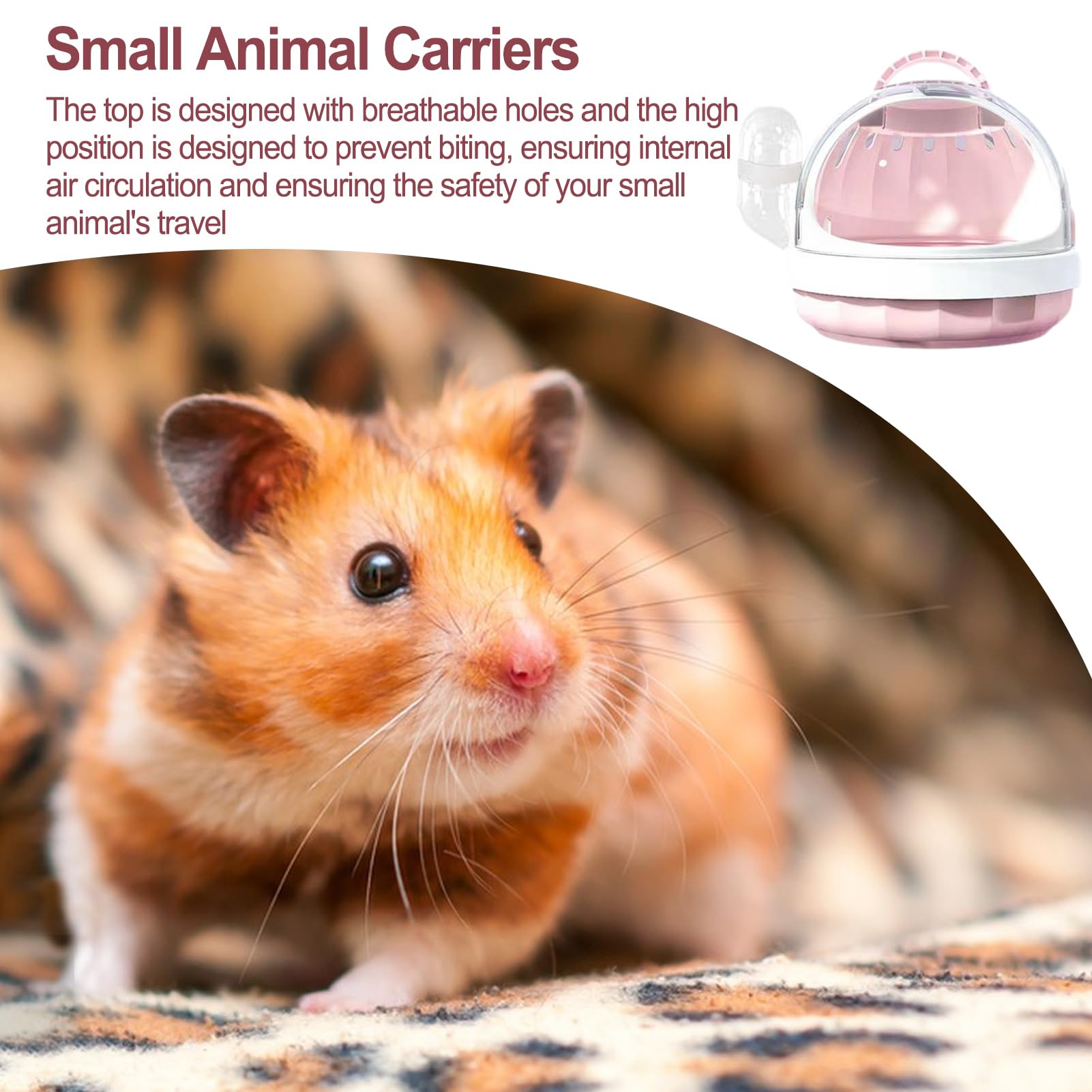 Hamster Journey Carrier - Praktische reiskooi, afneembare waterfles | Chinchilla cavia-draagtas, reisrugzak voor kleine dieren, ademend ontwerp voor hamsten Hamster Journey Carrier - Praktische reiskooi, afneembare waterfles | Chinchilla cavia-draagtas, reisrugzak voor kleine dieren, ademend ontwerp voor hamsten