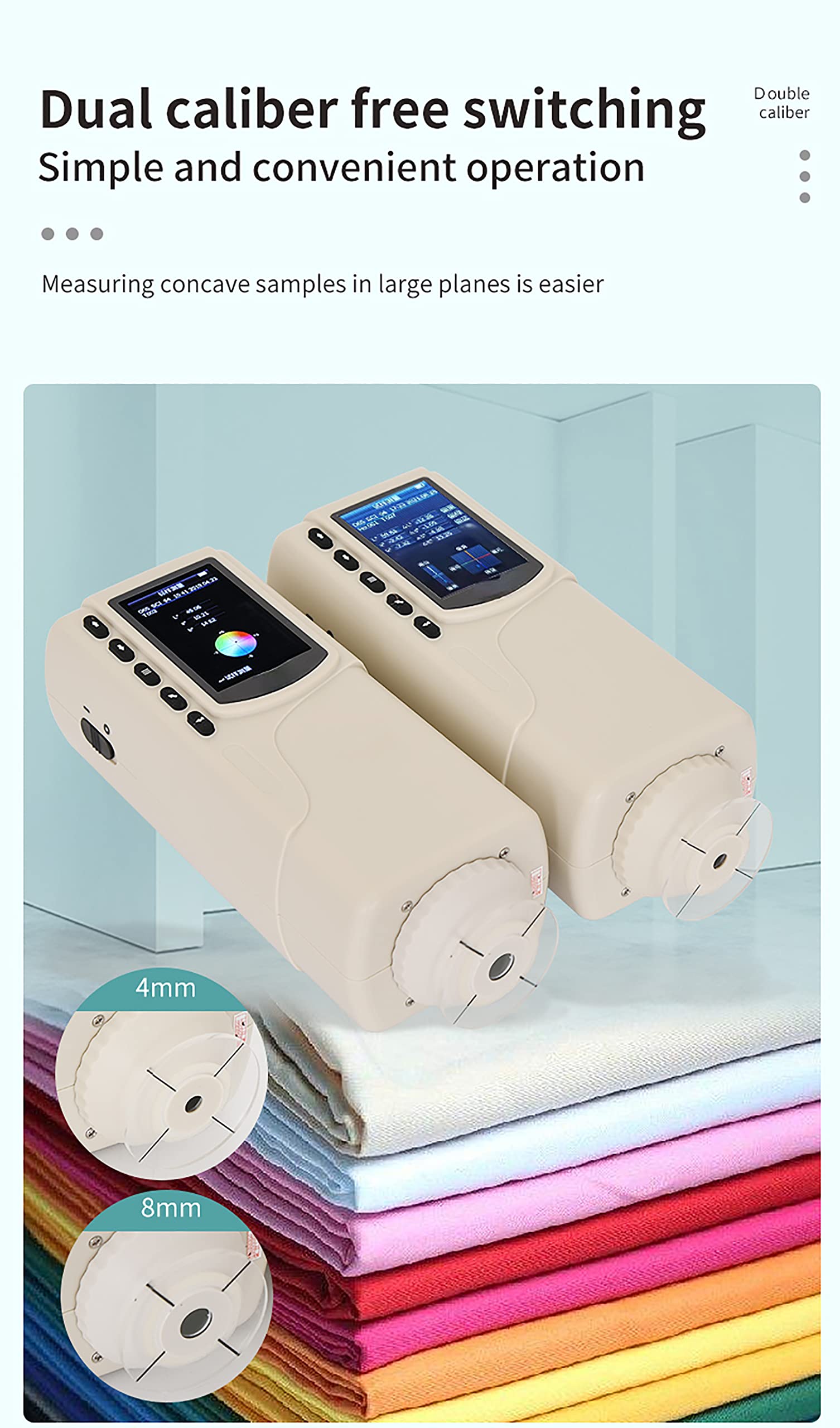 KEhtu Colorímetro Portátil, Espectrofotómetro Digital De Alta Precisión, Calibración De Pizarra Integrada, Doble Luz Y Posicionamiento Cruzado para Un Análisis De Color Preciso.