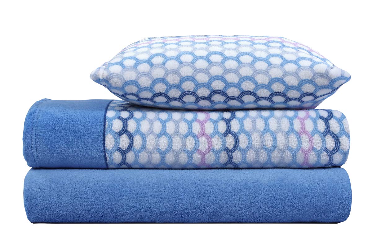 Paula Home Juego Sábanas CORALINA, Térmica para Invierno 3 Pcs 240Gr/M². Incluye Encimera, Bajera Ajustable y Funda Almohada. (Azul 135x190/200+30cm para Cama 135)