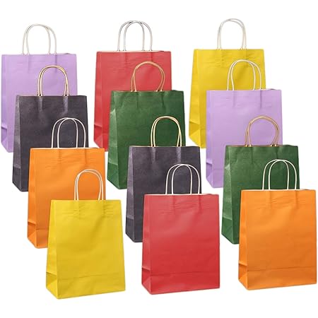 Cyh 30 Stück Papiertüten Kraftpapier, Papiertüten Mit Henkel, Bunte  Papiertüten, Candy Tüten, Geschenktüten Papier,Für Partys, Hochzeiten,Feiern,Geschenktüten  Und Süßigkeiten,6 Farben - 220X160X80Mm : Amazon.de: Bürobedarf &  Schreibwaren