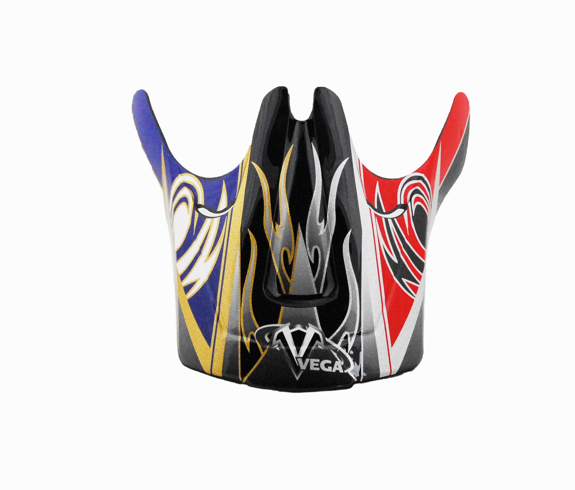 Vega Voodoo Graphic Replacement Visor for Viper Off-Road Helmet (Red/Blue)