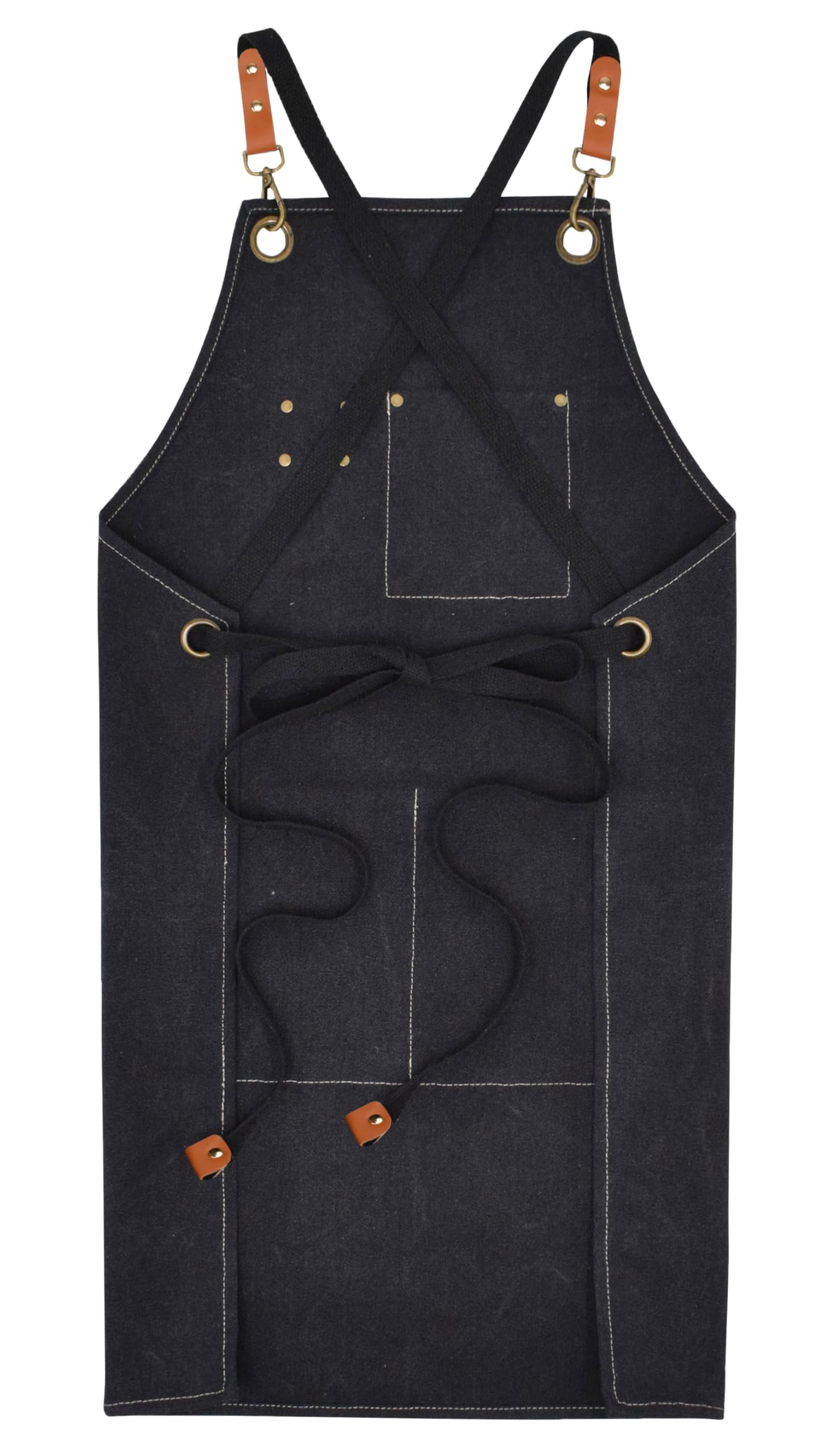 Nanxson Canvas Work Aprons for Men with Pockets Tool Apron for Gardening Restaurant Chef Apron, Black - Image 2