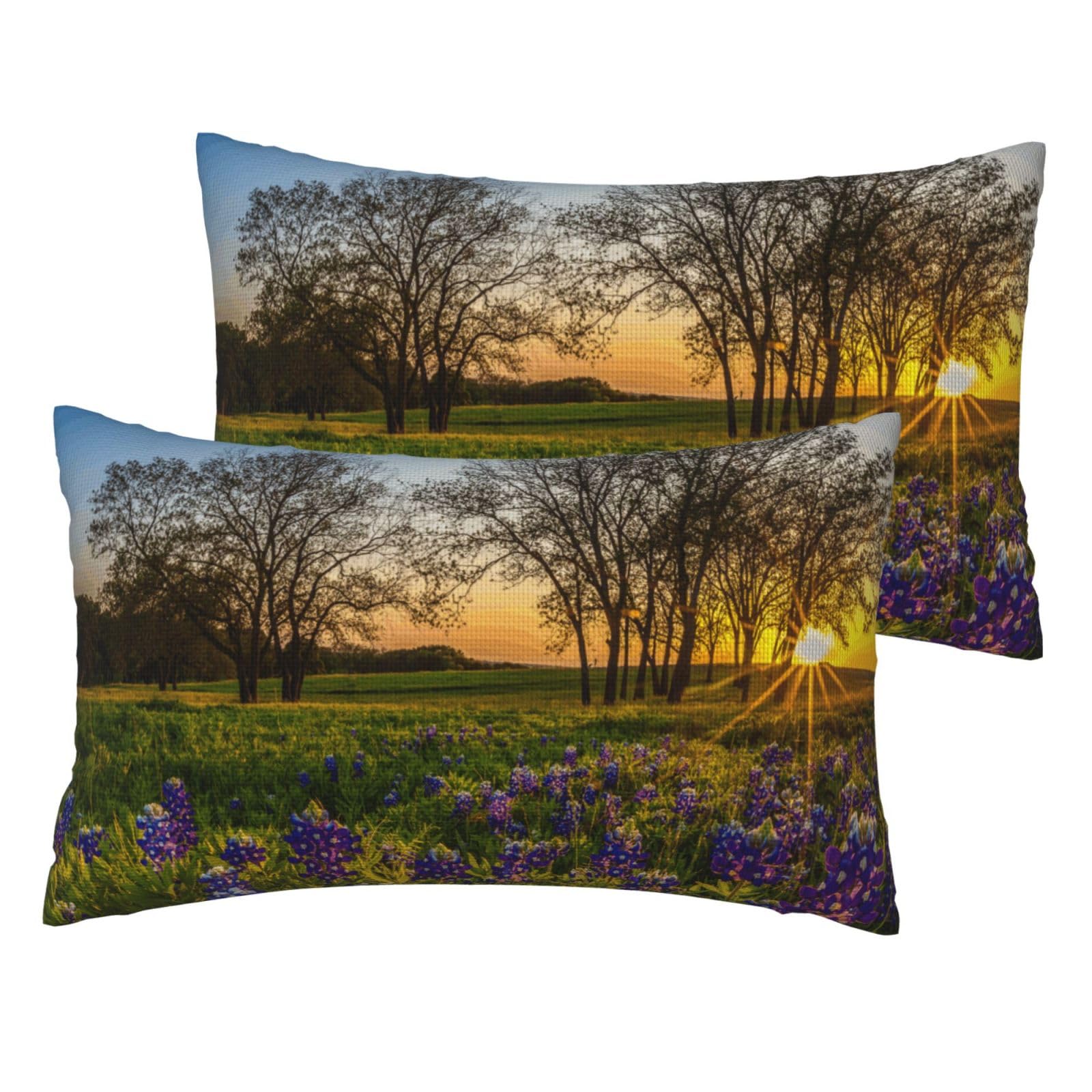 Housses de coussin imitation lin lavande décoration provençale