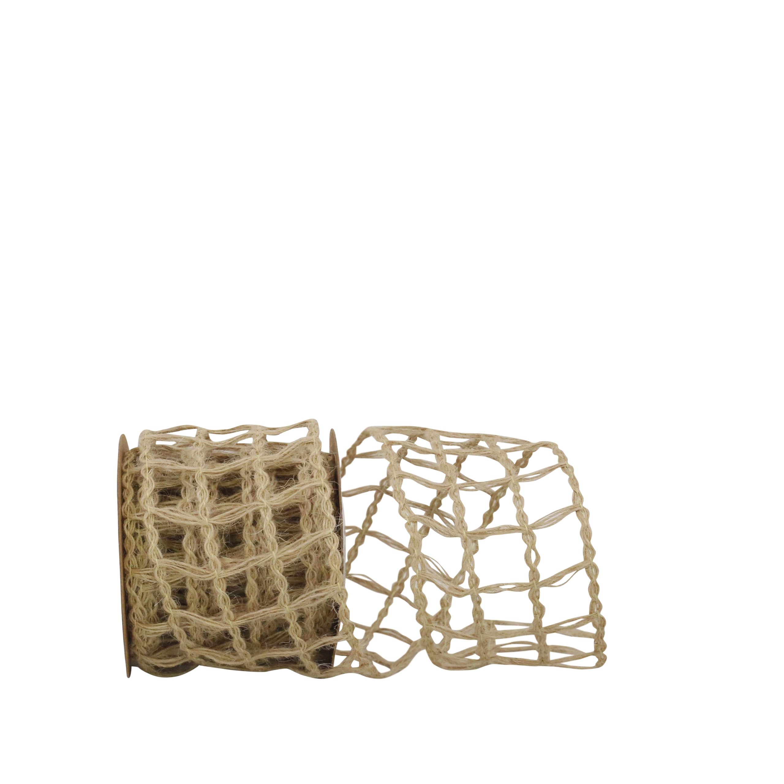 Reliant Ribbon Grand Net Jute Drahtkante Schleifenband, Natürlich, 2-1/2 Inch X 25 Yards, 22