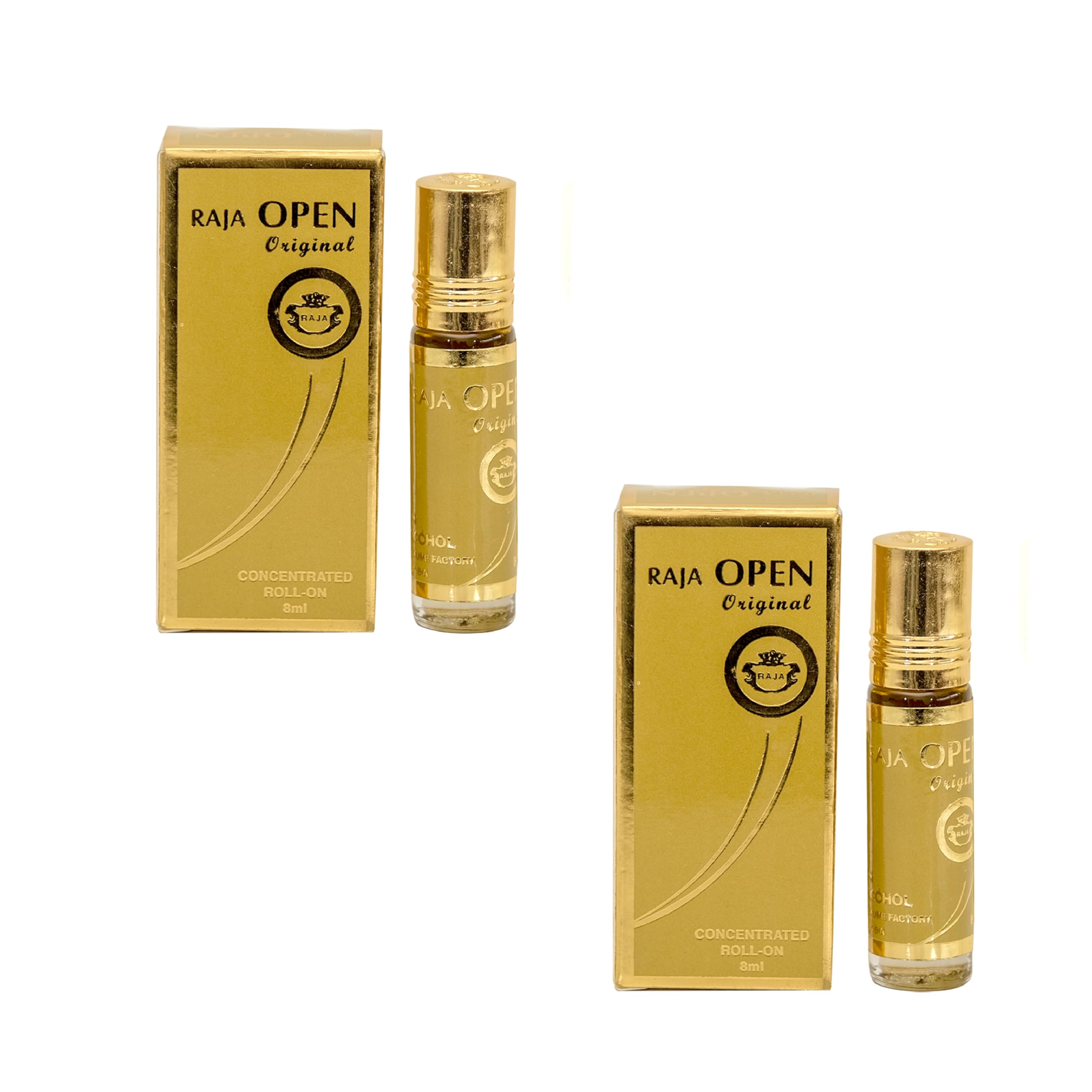 Raja Open Original Floral Roll On Attar For Unisex (Spicy) 8+8ml (Pack Of 2) (Made In Saudi Arabia)