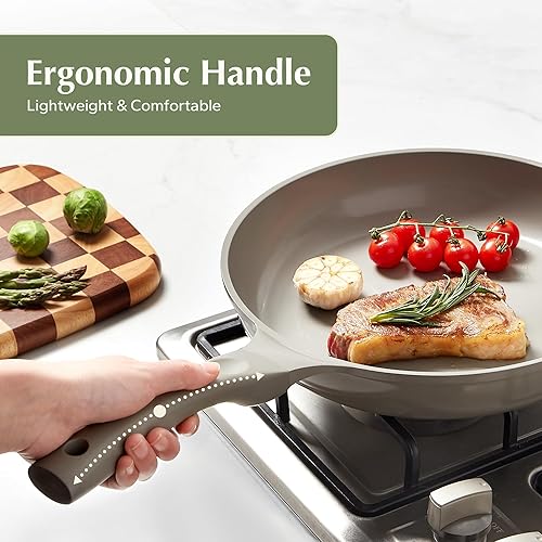 Miniatura 5 de Redchef Sartén antiadherente, sartén de cerámica antiadherente, sartenes para huevos y tortillas, no tóxico, utensilios de cocina saludables de