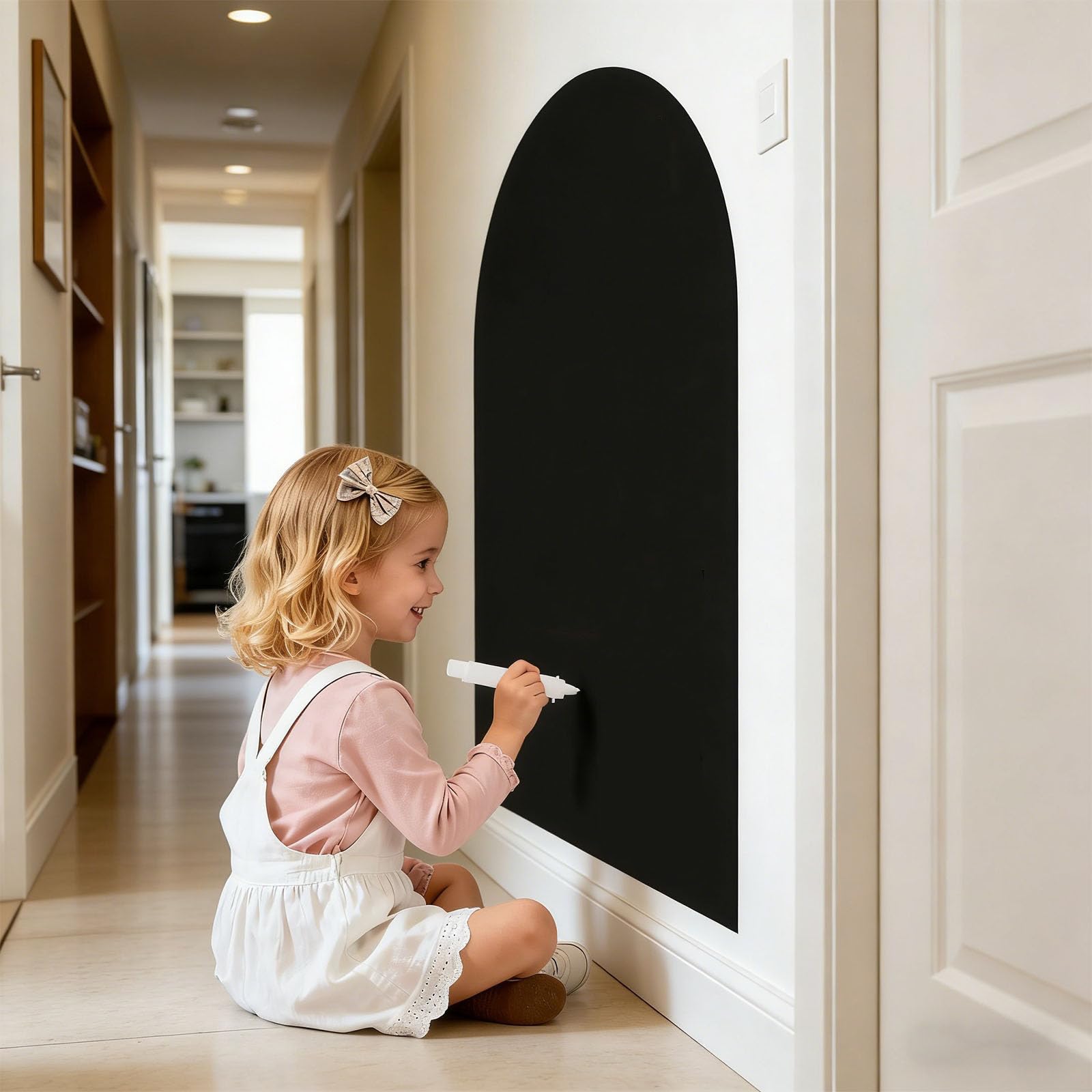 Einfach zu installierende schwarze Kreidetafel, Wand-Design, geeignet für Unterricht und Heimorganisation, Memoboard