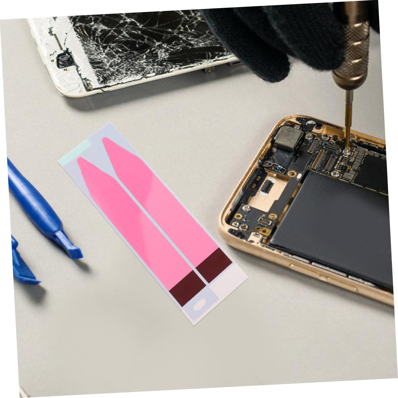 LIFKOME Batterie Aufkleber 12 Blatt Starke Klebestreifen Für Handy Akkus Anpassbar Sicher Haftend Ersatzbänder Für Akku Rückseite