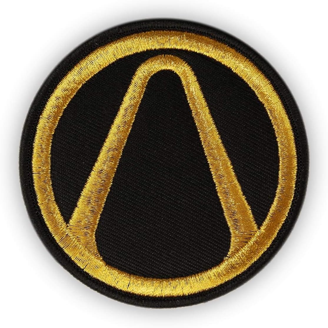 Borderlands Vault Symbol Embroidered Patch - 3-Inch Round Yellow & Black Fabric Video Game Patches - for Hat, Backpack, Jacket, Shirt, Collection - Borderlands Collectibles Merchandise by Just Funky