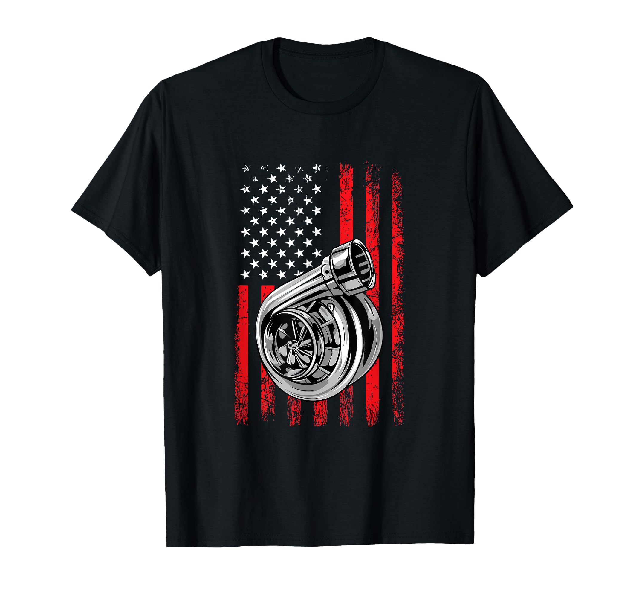 Turbo American Flag, racing turbo T-Shirt