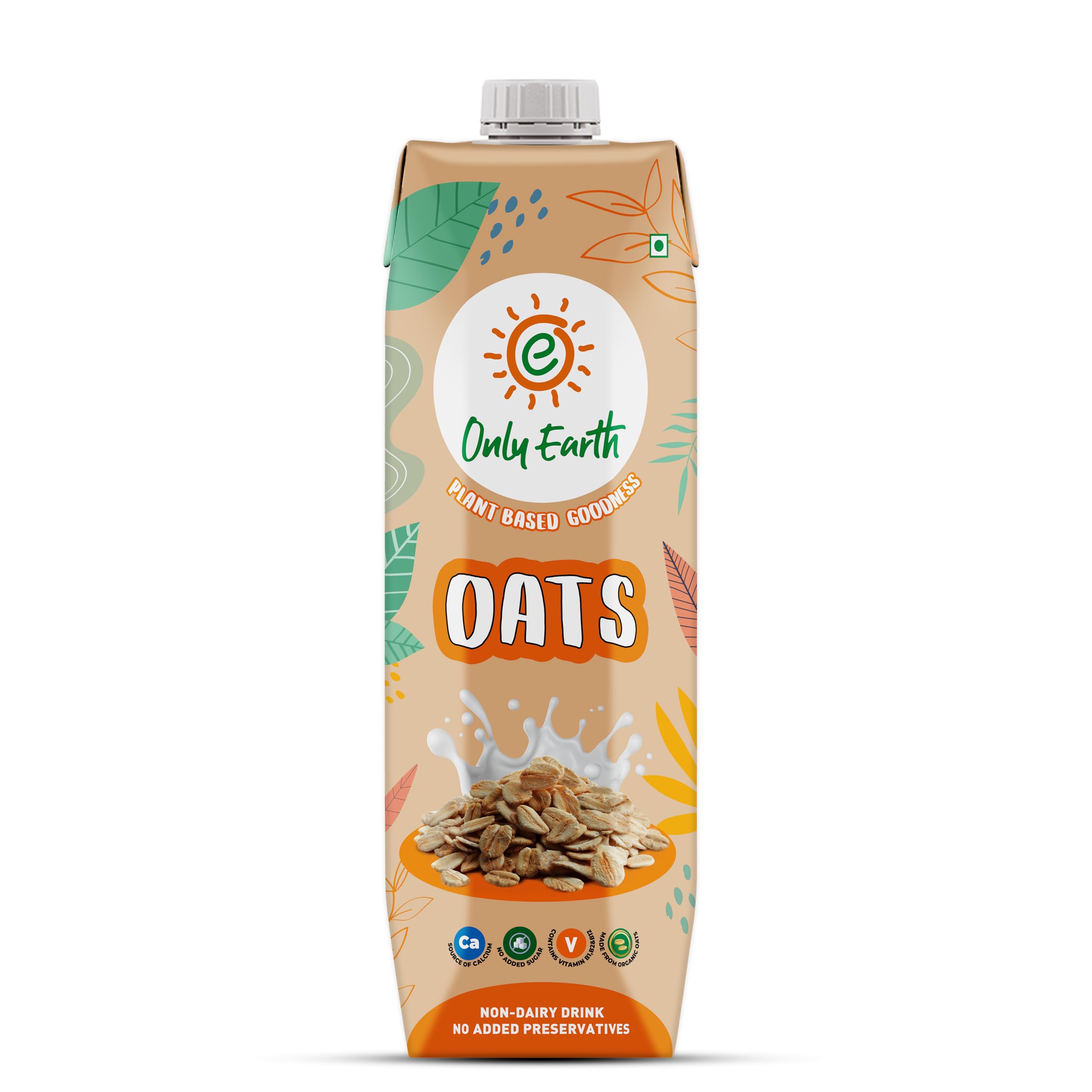 Only Earth Oat Beverage| Unsweetened Drink | Lactose Free | Preservatives Free | Plant Based | Dairy Alternative | Source of Calcium | Source of Vitamin B1, B2 & B12 1 Litre