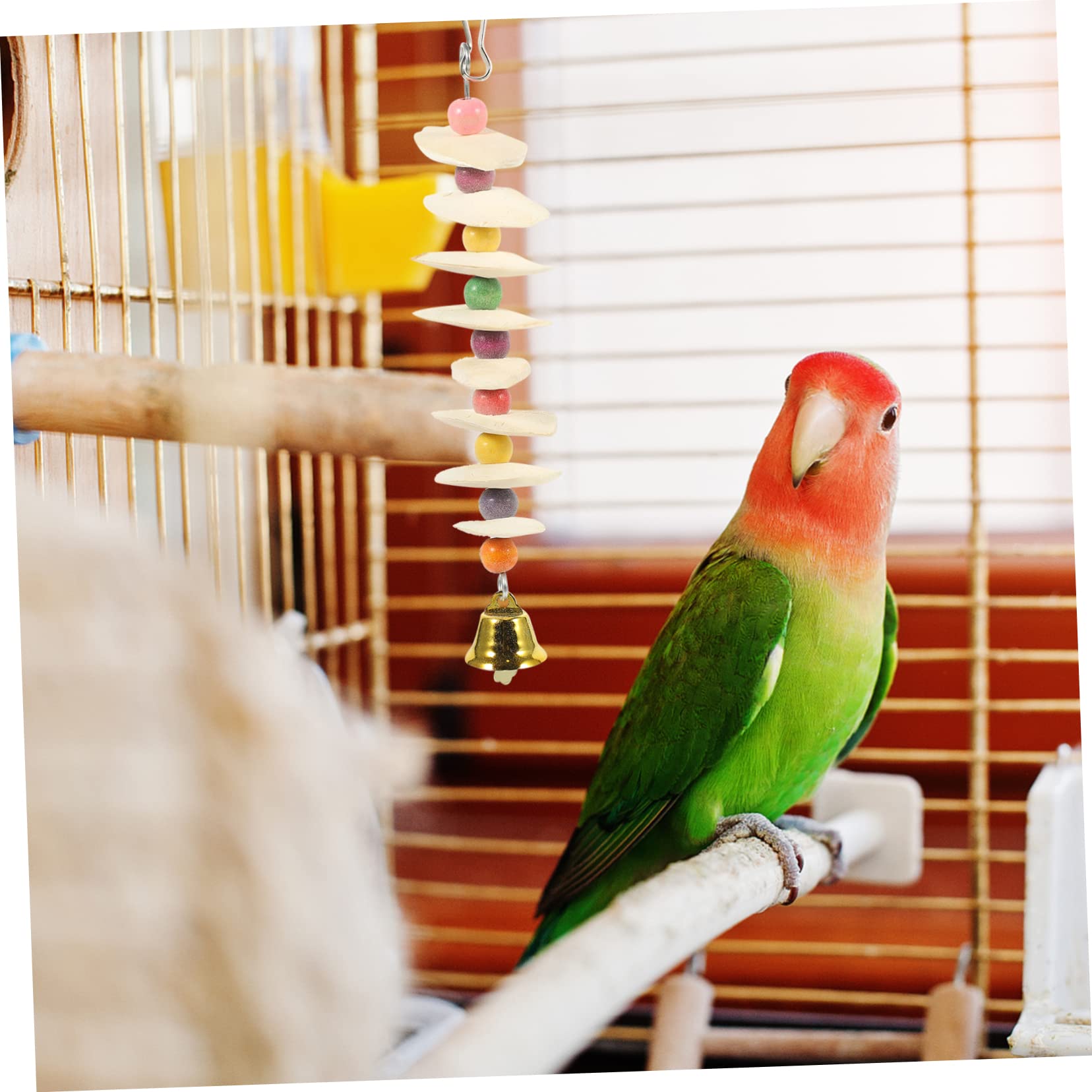 BESPORTBLE 5pezzi Giocattolo Per Uccelli Calcio Con Cuttlebone Per Pappagalli Giocattolo Masticabile Multi-funzionale Per Uccelli Sicuro e Resistente Per Pappagalli e Squirrels Gioco