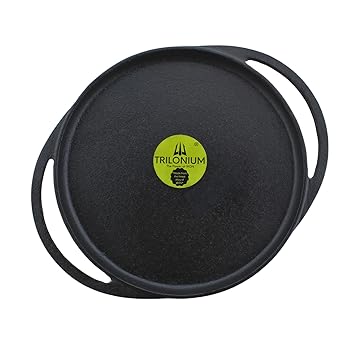 TRILONIUM Cast Iron Dosa Tawa | Pre-Seasoned | Infinity 2.0 | Diameter 12 inches | Weighs 2.75 Kgs