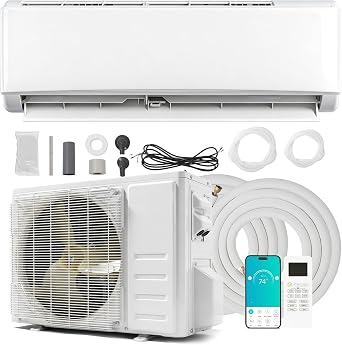 18000 BTU Mini Split Air Conditioner Heater, 20 SEER2 208-230V WiFi Inverter AC, Cools up to 1250 Sq.Ft, Pre-Charged with Installation Kit