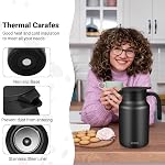 Carafe de café isolé, 1500 ml, garde chaud pour 12H, Carafe thermique pour boissons chaudes, une main pour, un couvercle étanche et antidérapant base; pour les réunions et les invités