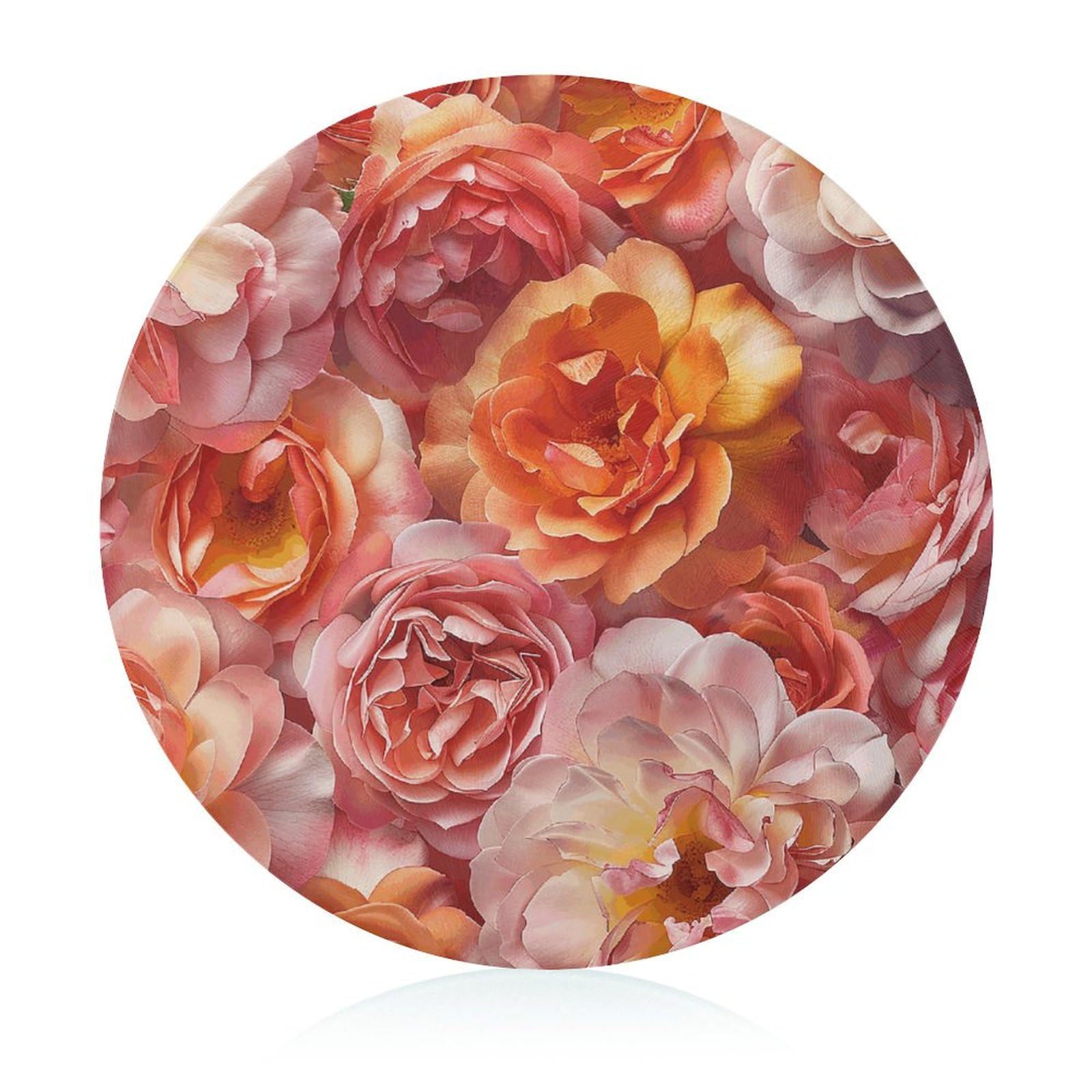 Planche à découper en verre trempé rose orange antidérapante
