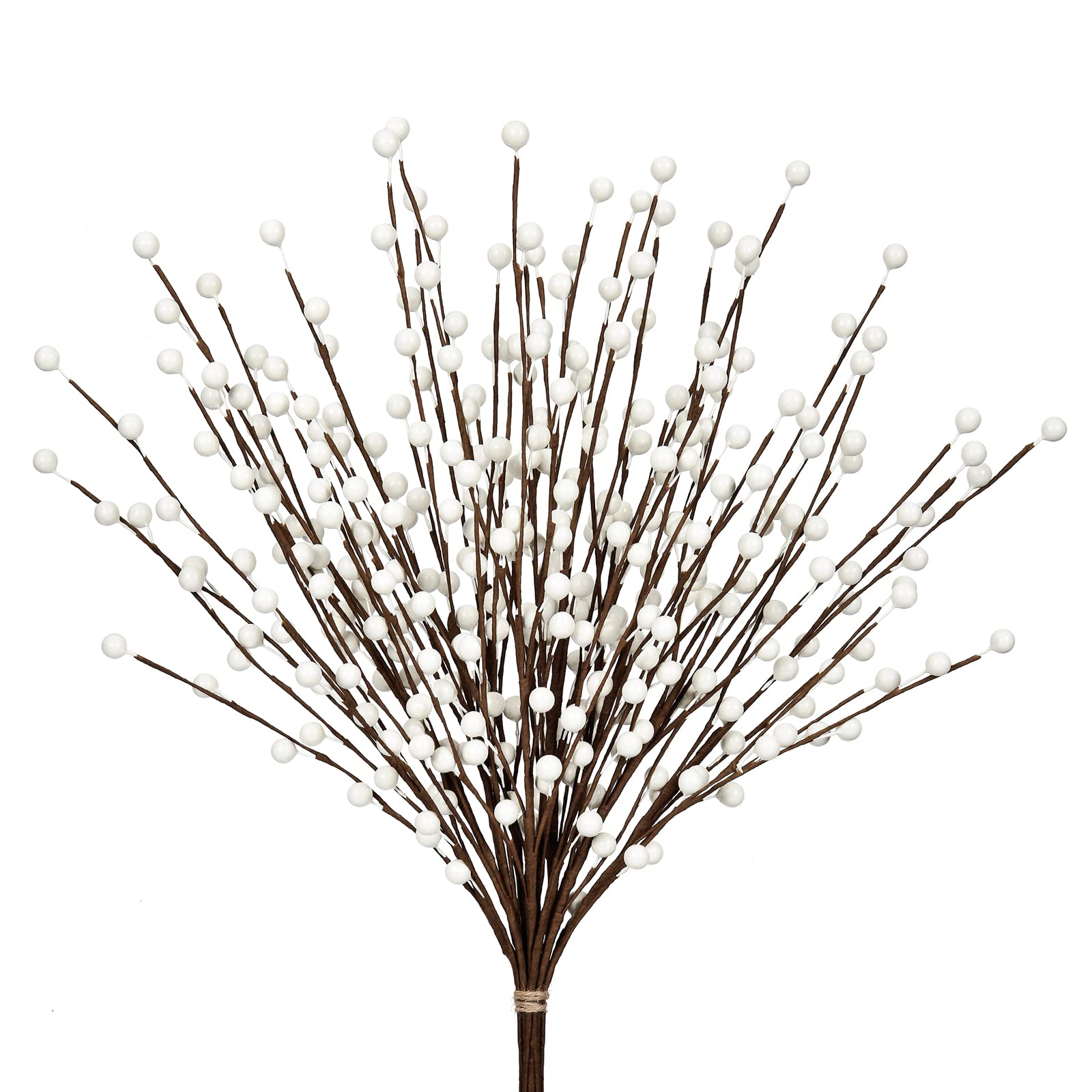 Dolicer 10 Pack 19.7 in Artificial Berry Stems Branches Berry Stem Picks Christmas Holly Berry Branches Christmas Tree Berry Ornaments for Xmas Wreath DIY Crafts Holiday Festival Home Decor White