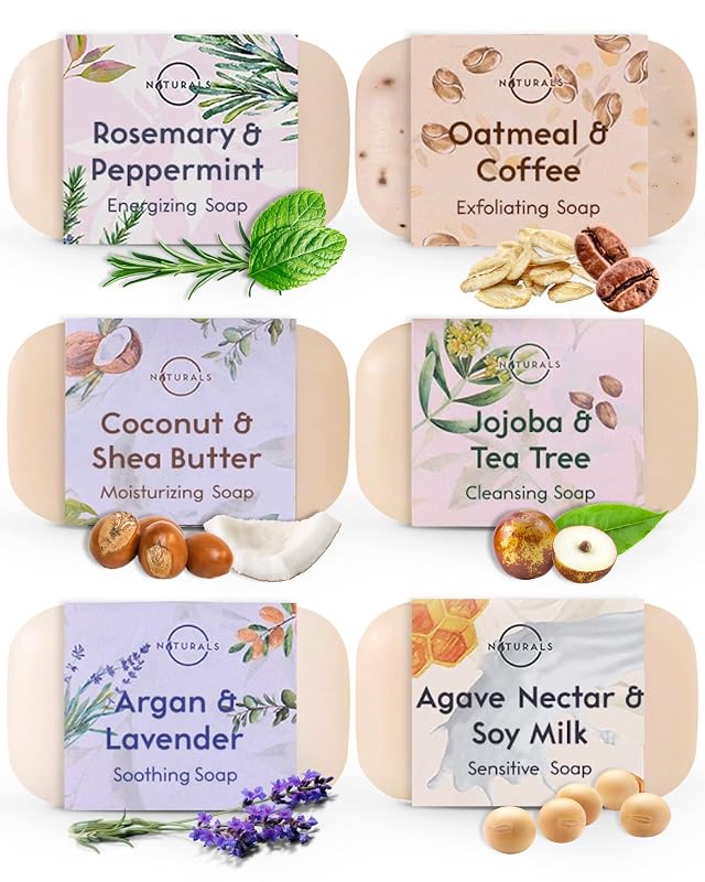 O NATURALS Sabonete em Barra de Coco Natural, Pacote com 6