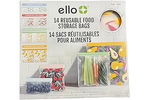 ello bags 14 reusable food storage bags, reusable produce bags 14 bags