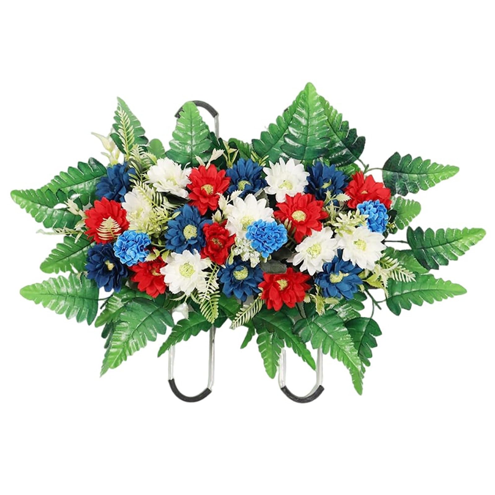 APGLSXY Realistic Artificial Cemetery Flower Bouquets Weather Resistant Memorial Grave Flower Bouquets for Graveyard Tombstone Nationalistic Grave Decorations
