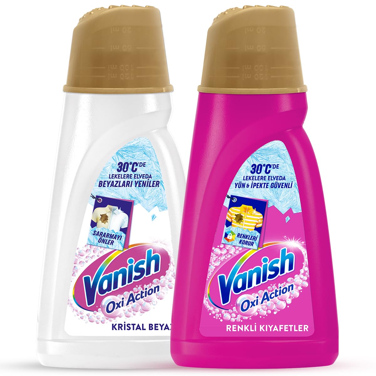 Vanish Kosla Multipower Renkliler ve Beyazlar için Leke Çıkarıcı ve Çamaşır Deterjanı Güçlendirici Set (2 x 1000 ml)