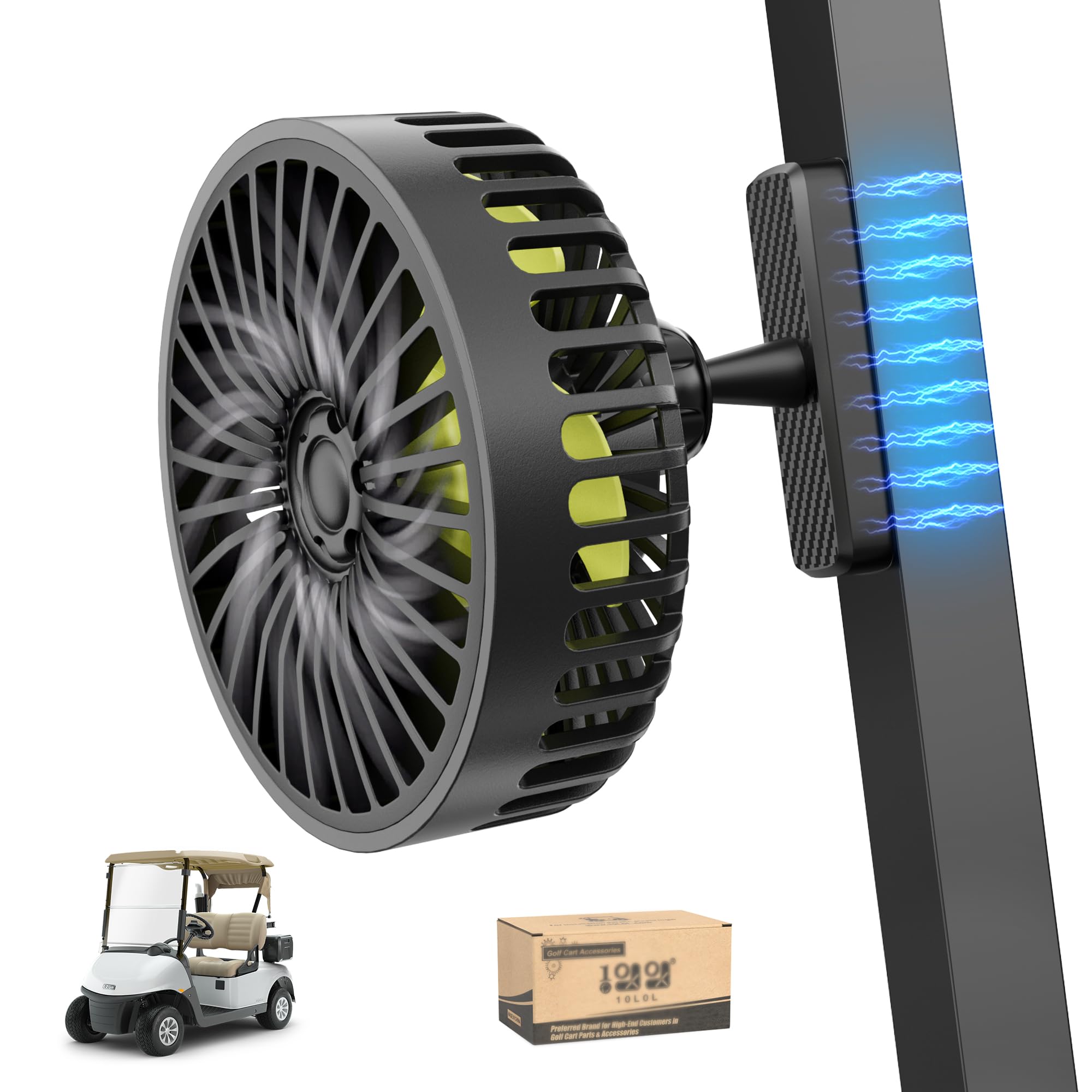 Ventilateurs magnétiques pour voiturette de golf 12V orientables - 7