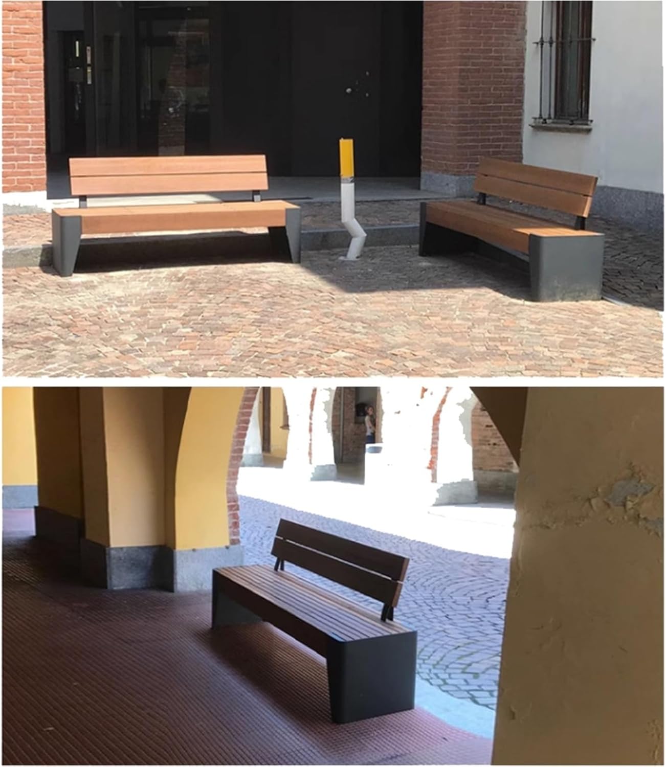 Outdoor Garden Bench 3 Outdoor Park Benches, Hardwood Slat Seats and Backrests, Suitable for Patio Porch, Pool Side Garden Courtyard Park Bench(150x50x80CM)