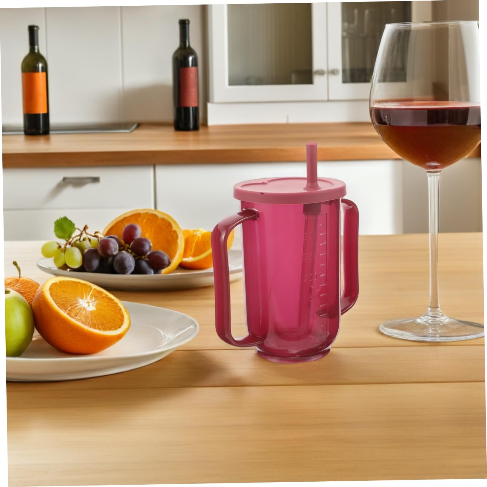 PACKOVE 2pezzi Tazza Per Bere Per Anziani Con Beccuccio Flusso Controllato Antirovesciamento Adatta Per Pazienti Allettati e Adulti Disabili Senza Perdite