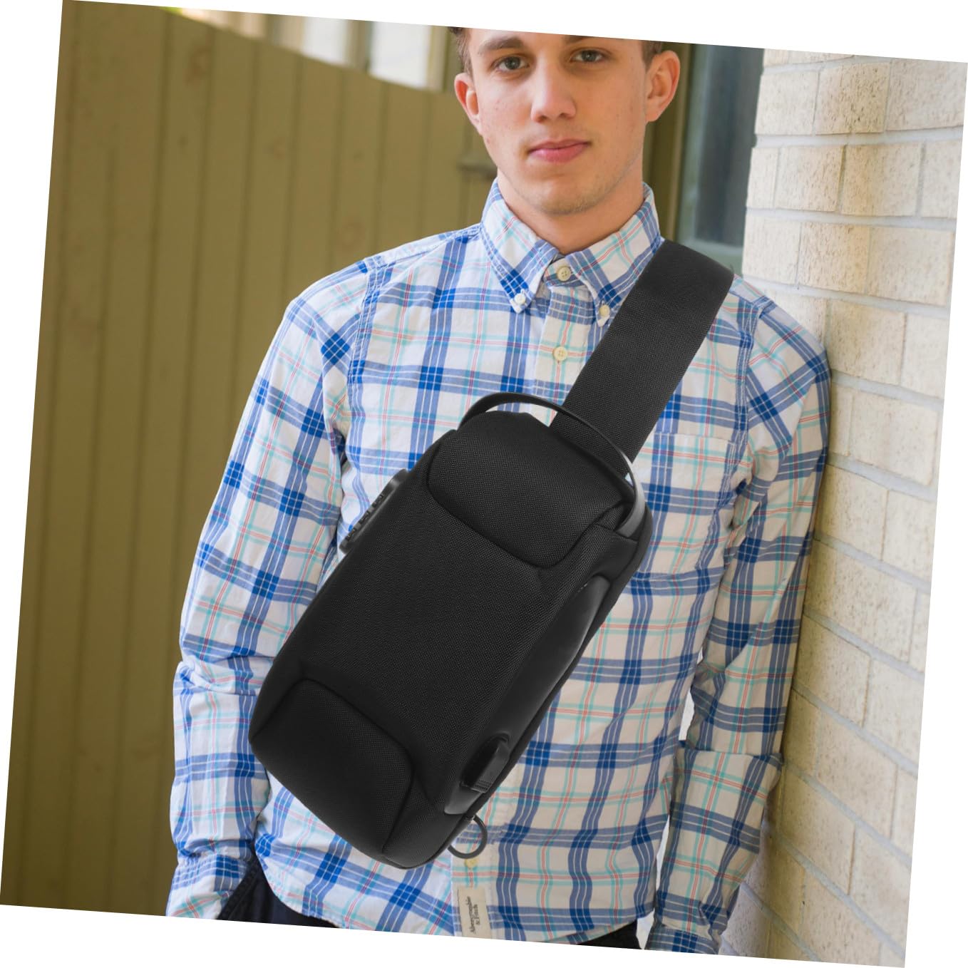 Ciieeo Borsa a Tracolla da Uomo Antifurto Oxford Lucchetto a Combinazione Borsa da Viaggio Leggera e Resistente per Shopping e Attività all'Aperto