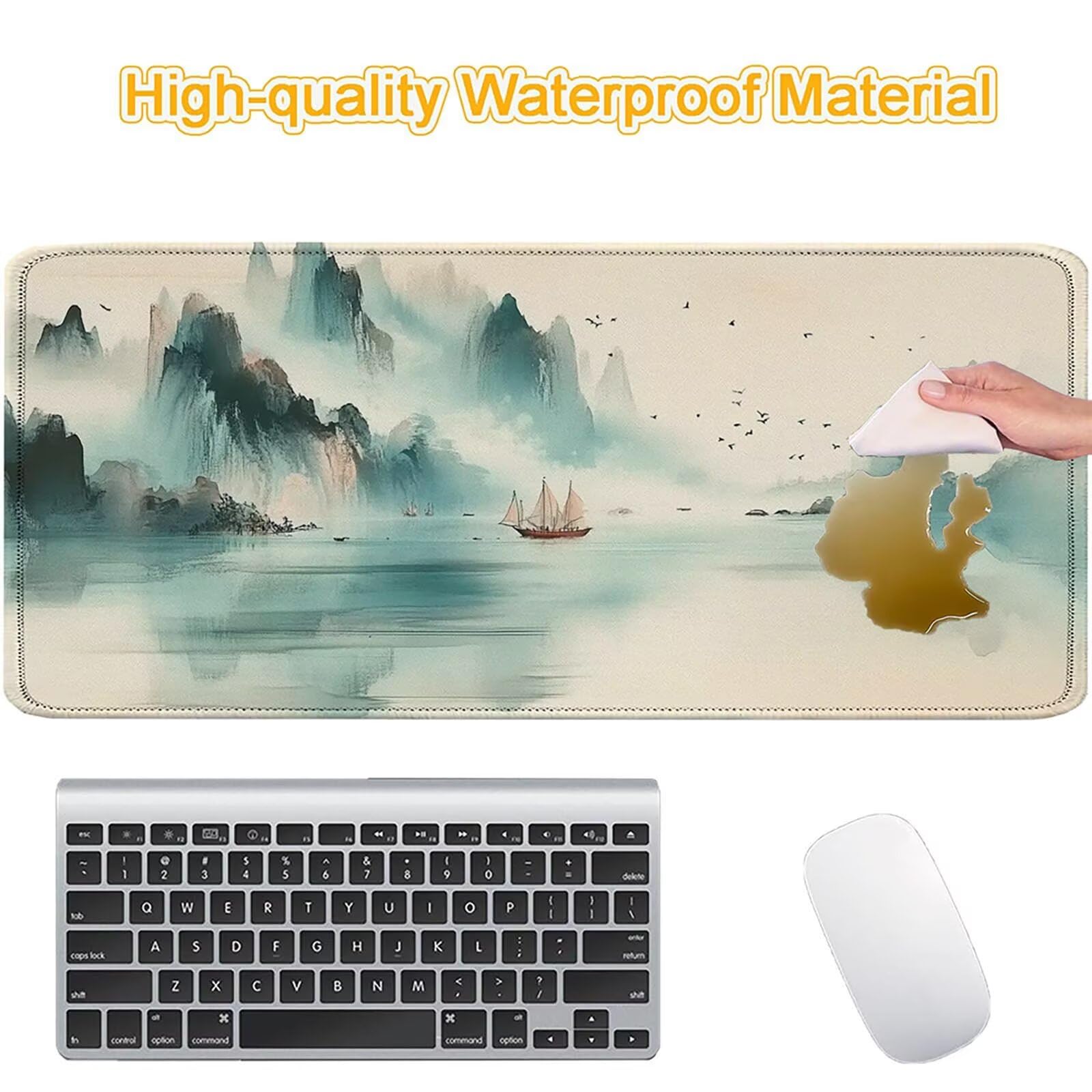 Tappetino Mouse 900x450mm | Superficie Ultra-Liscia | Crema 0-z584