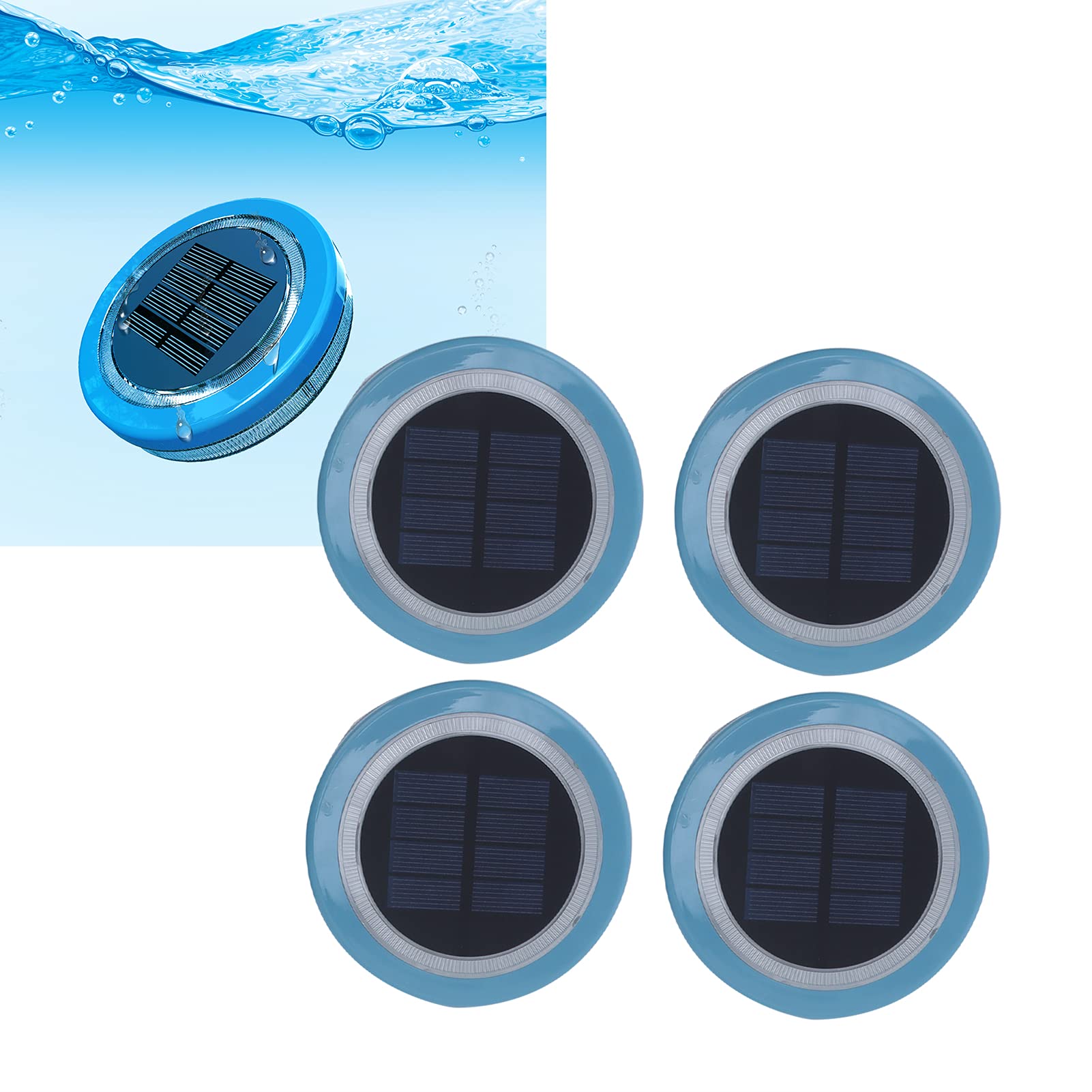 Schwimmbadzubehör – 4 Solar-Schwimmleuchten für Pool und Teich – helles Licht und energiesparende Funktion
