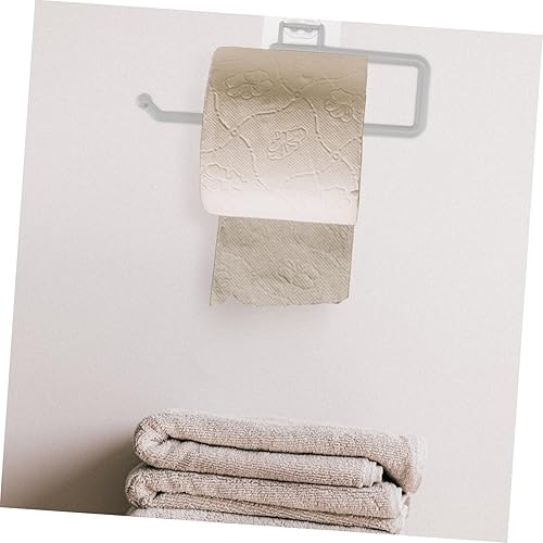Miniatura 4 de Housoutil 1 soporte para rollo de papel higiénico mate funcional sobre el tanque, estante de papel para baño, sin perforaciones, elegante soporte