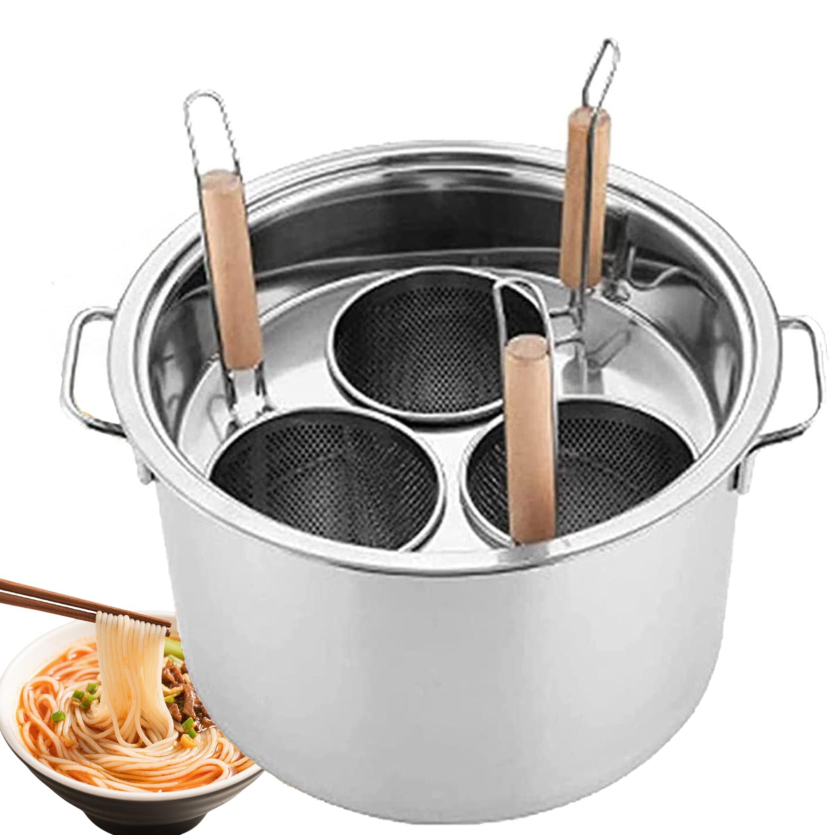 Zestaw naczyń do makaronu z 3/4/5 otworami, garnek do makaronu ze stali nierdzewnej, rondelek z wkładanym koszem na sitko, naczynia kuchenne, garnki do gotowania komercyjne narzędzia kuchenne 3holes
