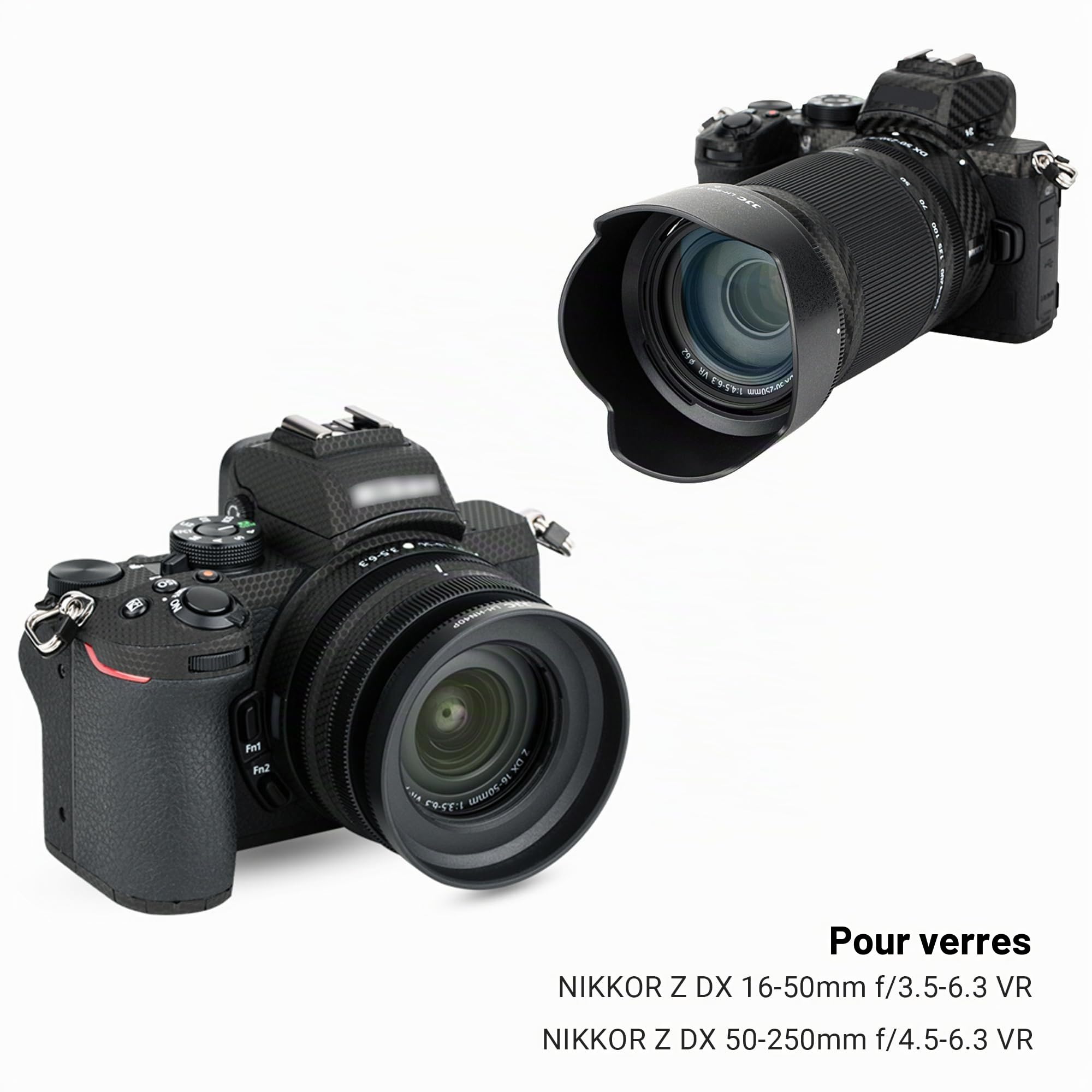 JJC Kit de pare-soleil pour Canon RF-S 55–210 mm F5–7.1 IS STM et Canon EF-M 15–45 mm f/3.5–6.3 IS STM et Canon RF-S 18–45 mm f/4.5–6.3 IS STM – Remplace Canon ET-60B et EW-53