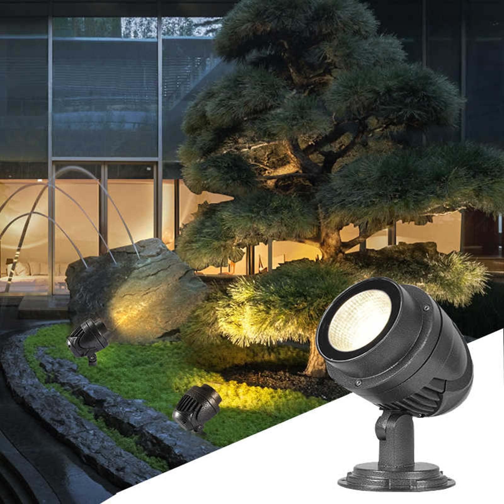 Focos LED - Focos Impermeables Para Exteriores IP65, Lámparas De Paisaje Para Iluminación De Árboles COB De 220V, Iluminación Para Jardines, Villas, Patios Y Césped(Warm light,30w)