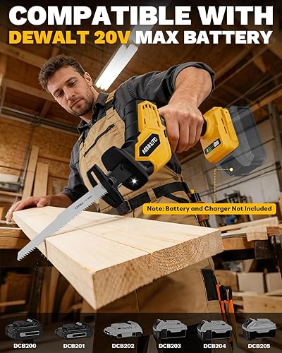 Miniatura 2 de Sierra recíproca inalámbrica para batería DeWalt 20V MAX (sin batería), motor sin escobillas, variable de 0 a 3500 SPM de 3 velocidades, cambio de
