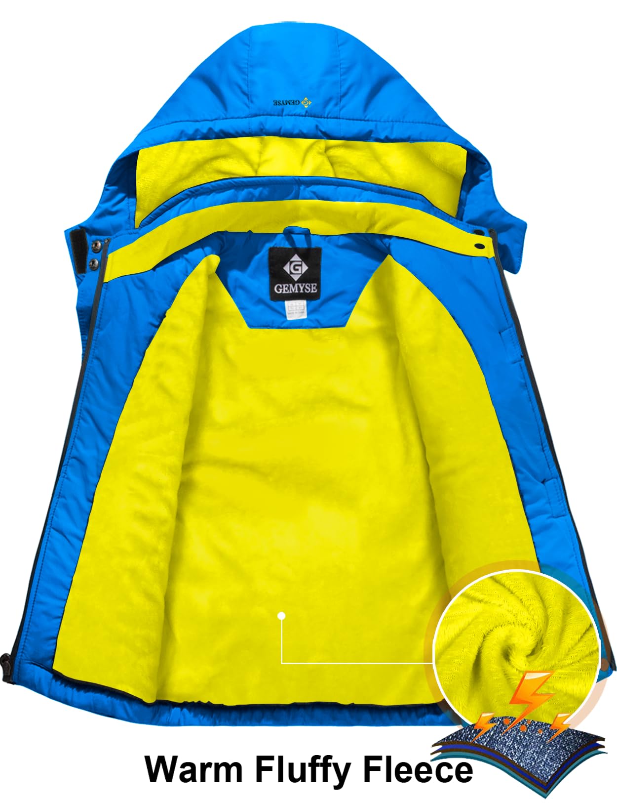 GEMYSE Chaqueta de Esquí Impermeable Niños Abrigo Invierno Antiviento Capucha