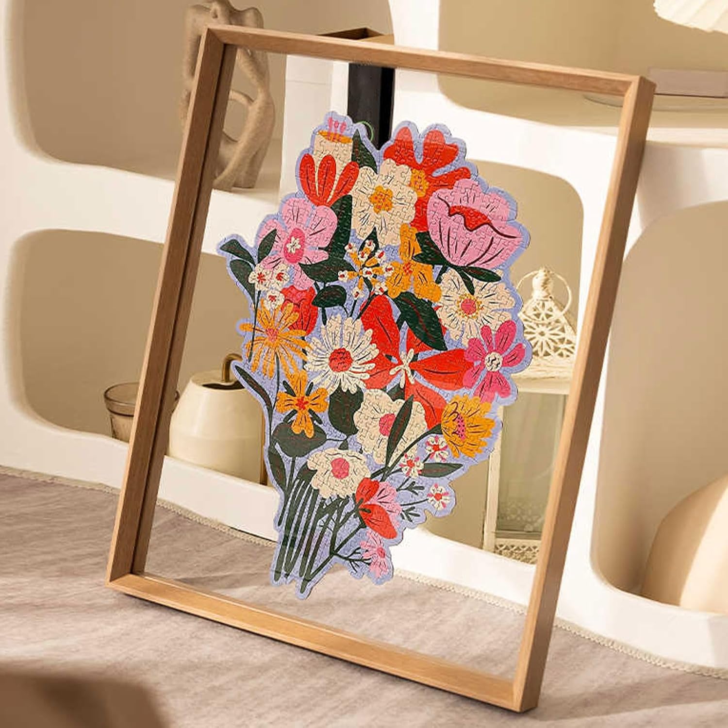 タイルを貼り、 両面透明フローティング写真標本フレーム MDF アクリル マルチカラー 複数サイズ(Wood Grain Color