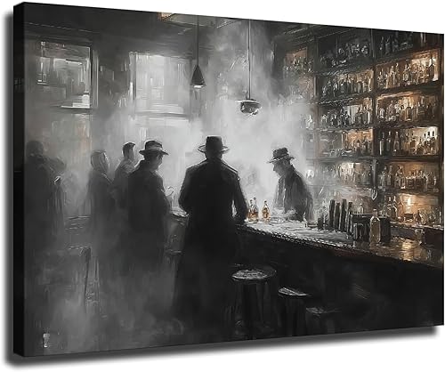 Miniatura 9 de CIDLNMY Arte de pared en lienzo de la Prohibition Speakeasy, póster vintage de la vida nocturna de los años 20, arte de pared de cóctel, bar, salón